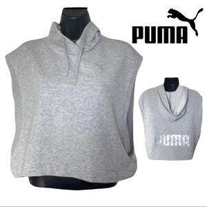 Puma athletic Grey cropped top with hoodie size XS